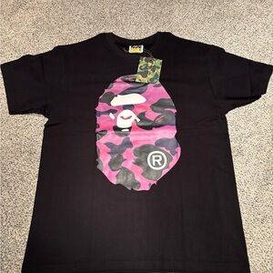BAPE Black and Pink Camo Ape Head T-Shirt